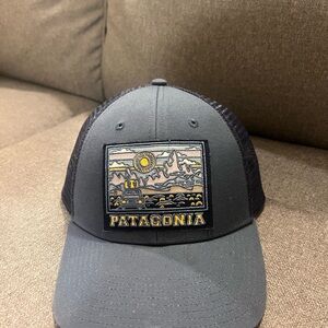 Patagonia Charcoal Trucker Hat with Mountain Patch